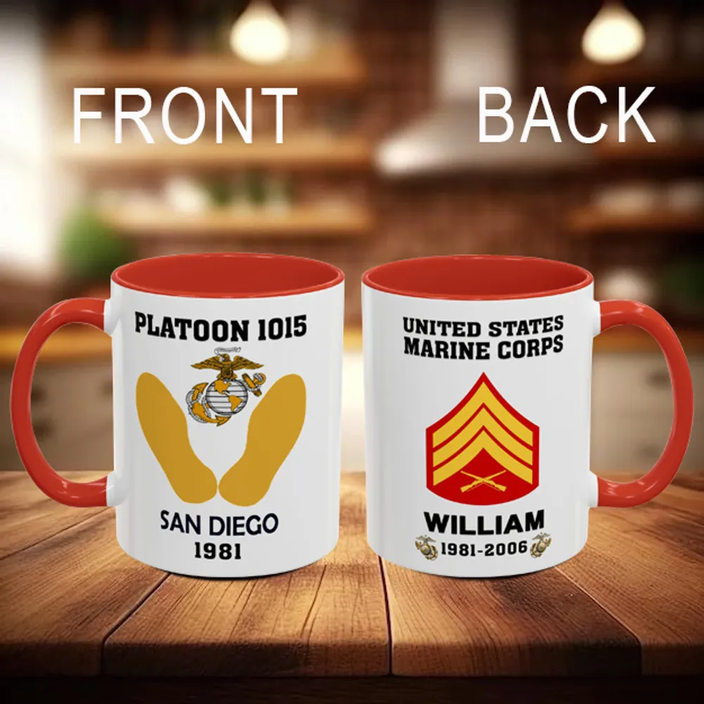 Personalized Marine Accent Coffee Mugs